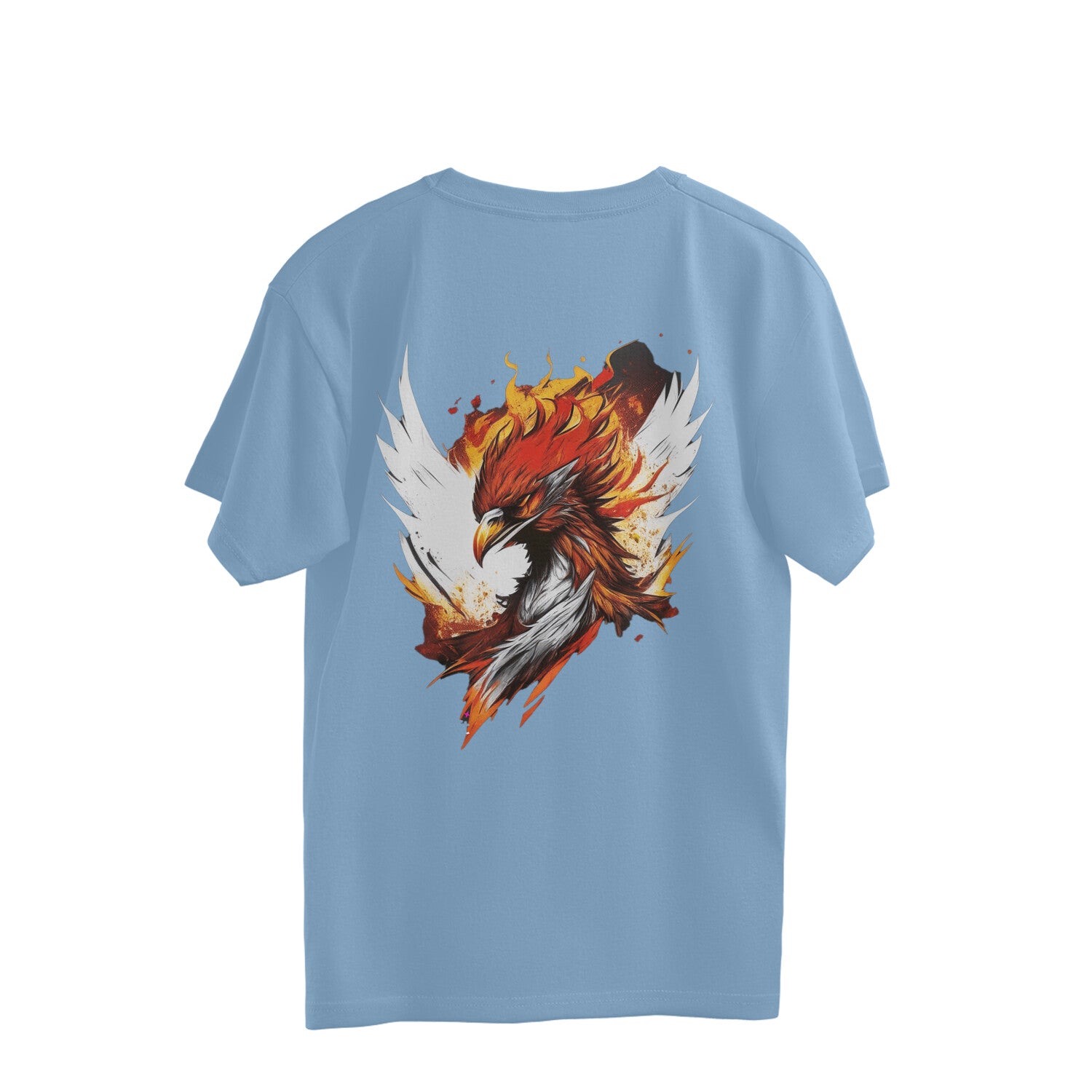 Fire Hawk - Men's Over-Sized T-shirt (Back Print)
