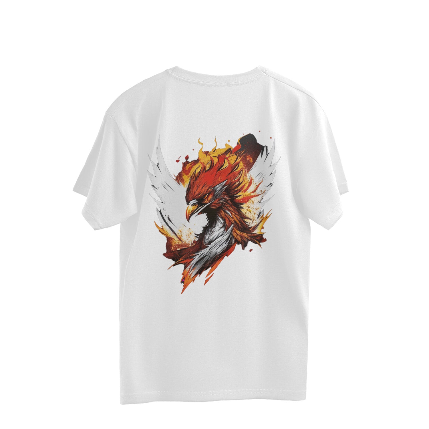 Fire Hawk - Men's Over-Sized T-shirt (Back Print)
