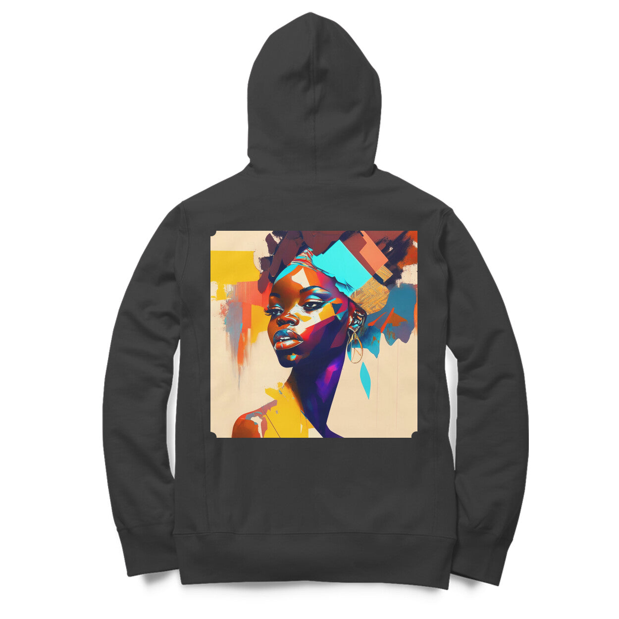 African Beau - Back Print - Unisex Black Hoodie