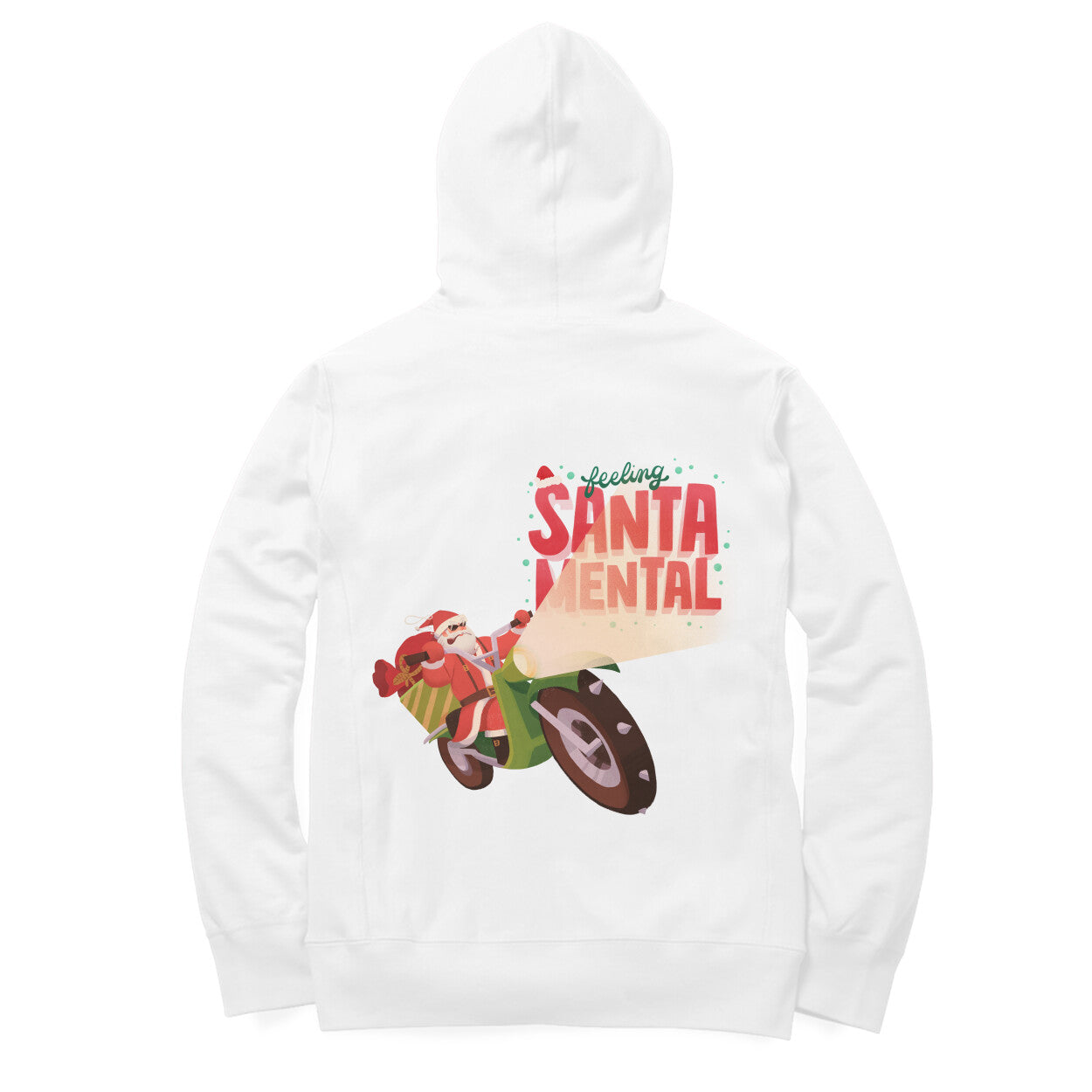 Santa Mental - Unisex White Hoodie