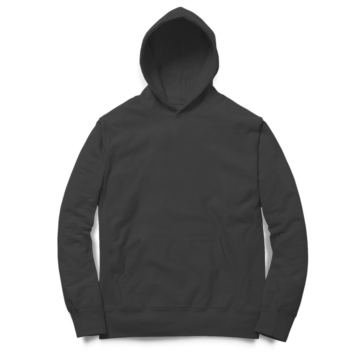 Unisex Black Plain Hoodie