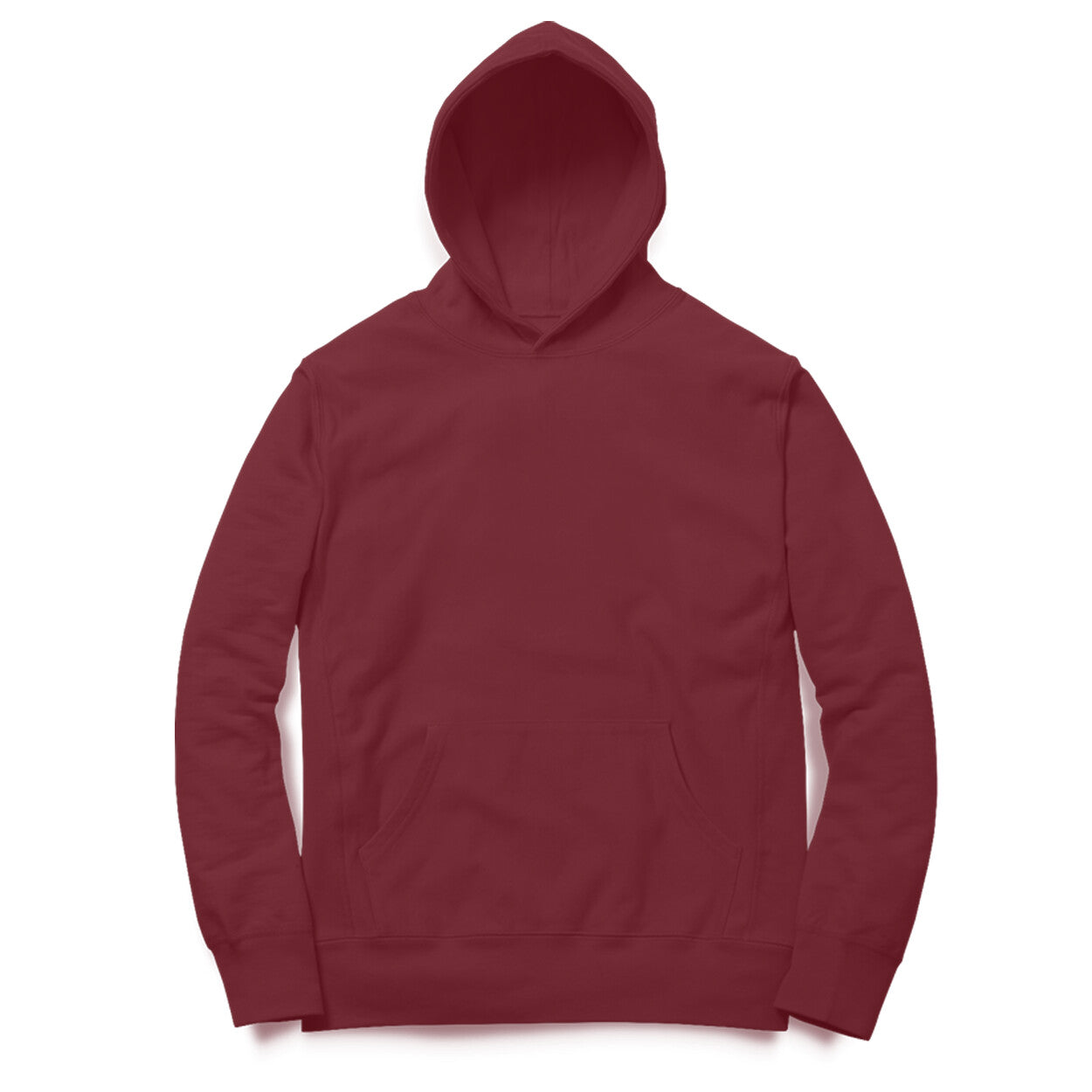 Unisex Maroon Plain Hoodie