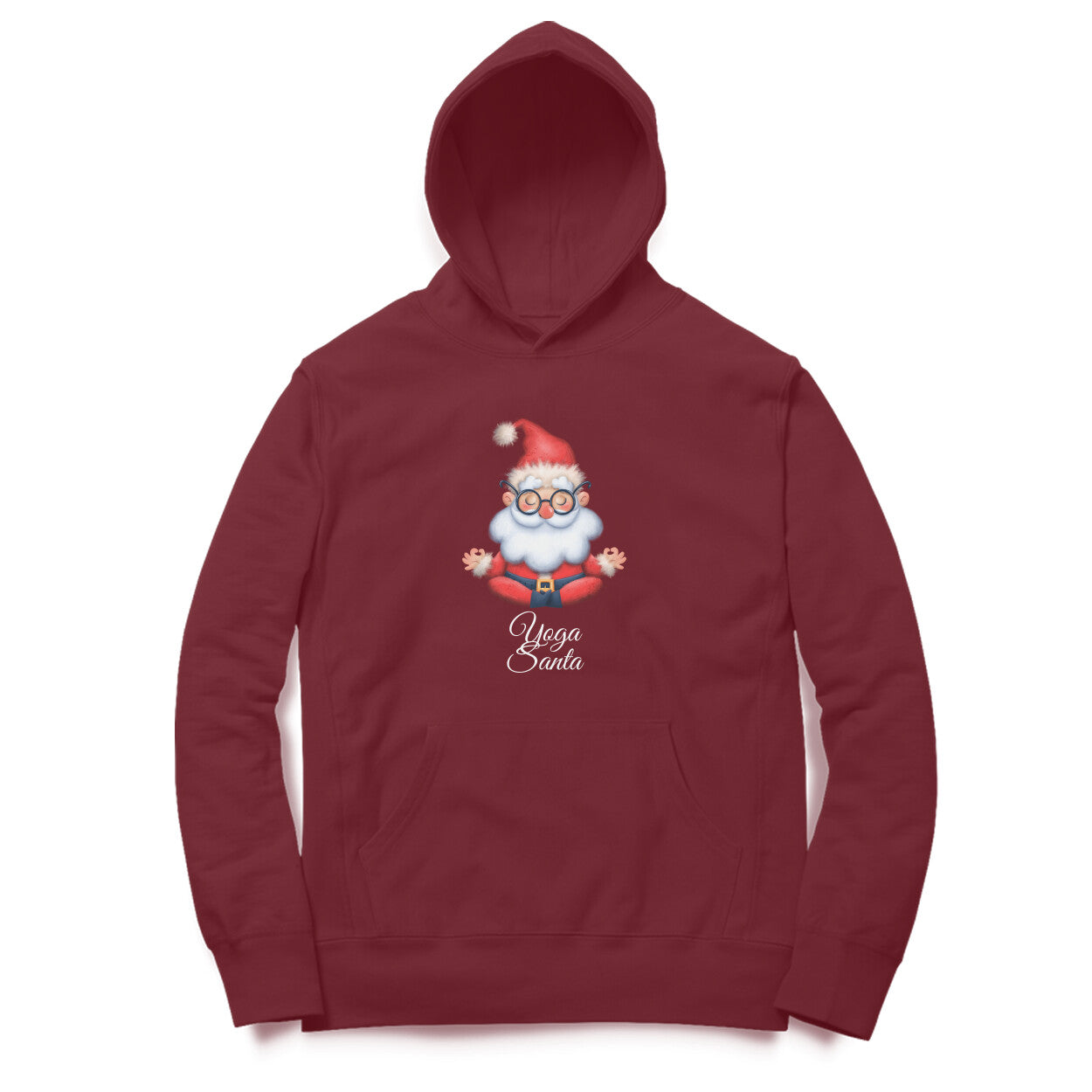 Yoga Santa - Unisex Maroon Hoodie