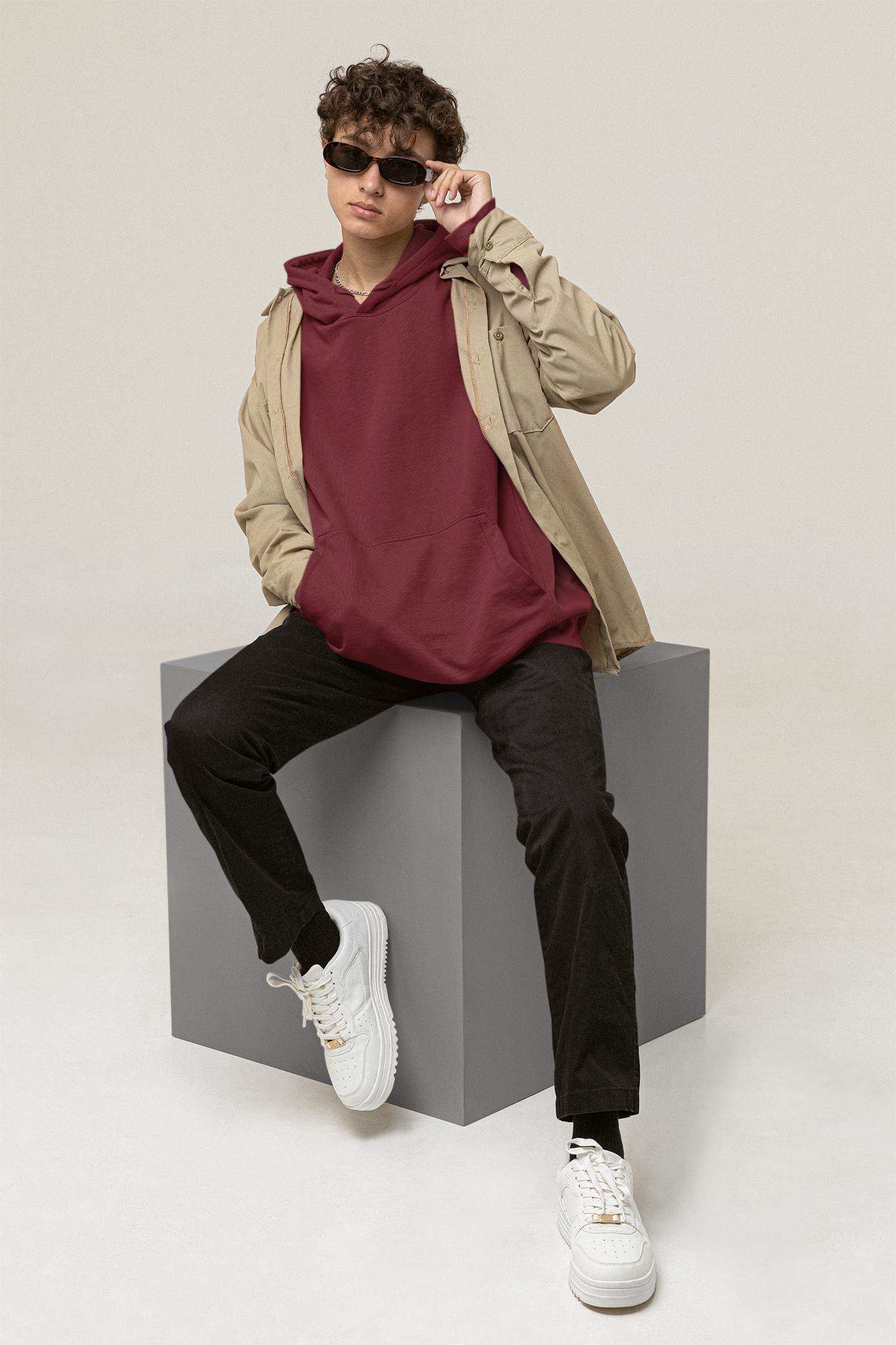 Maroon on sale plain hoodie