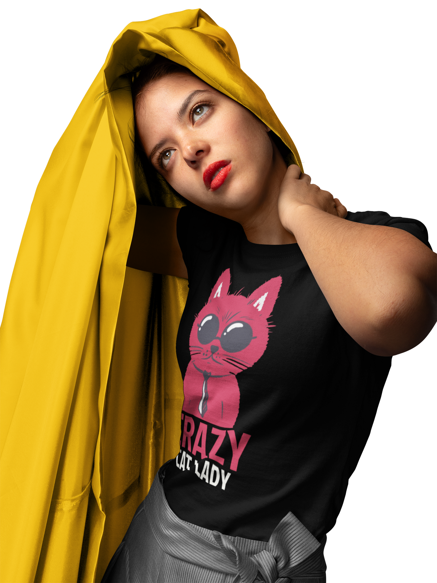 TNH - Women's Round Neck Tshirt - Crazy Cat Lady