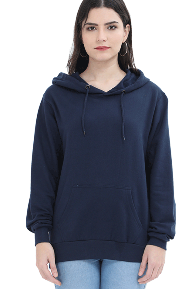 Women's Navy Blue Hooded SweatShirt