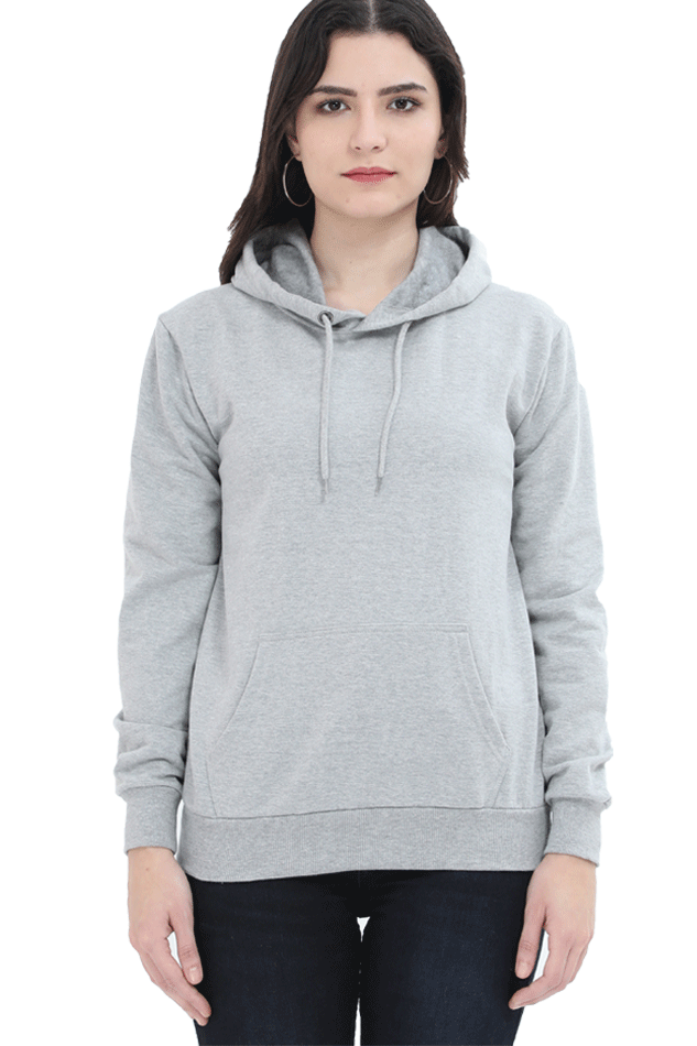 Women s Melange Grey Hooded SweatShirt