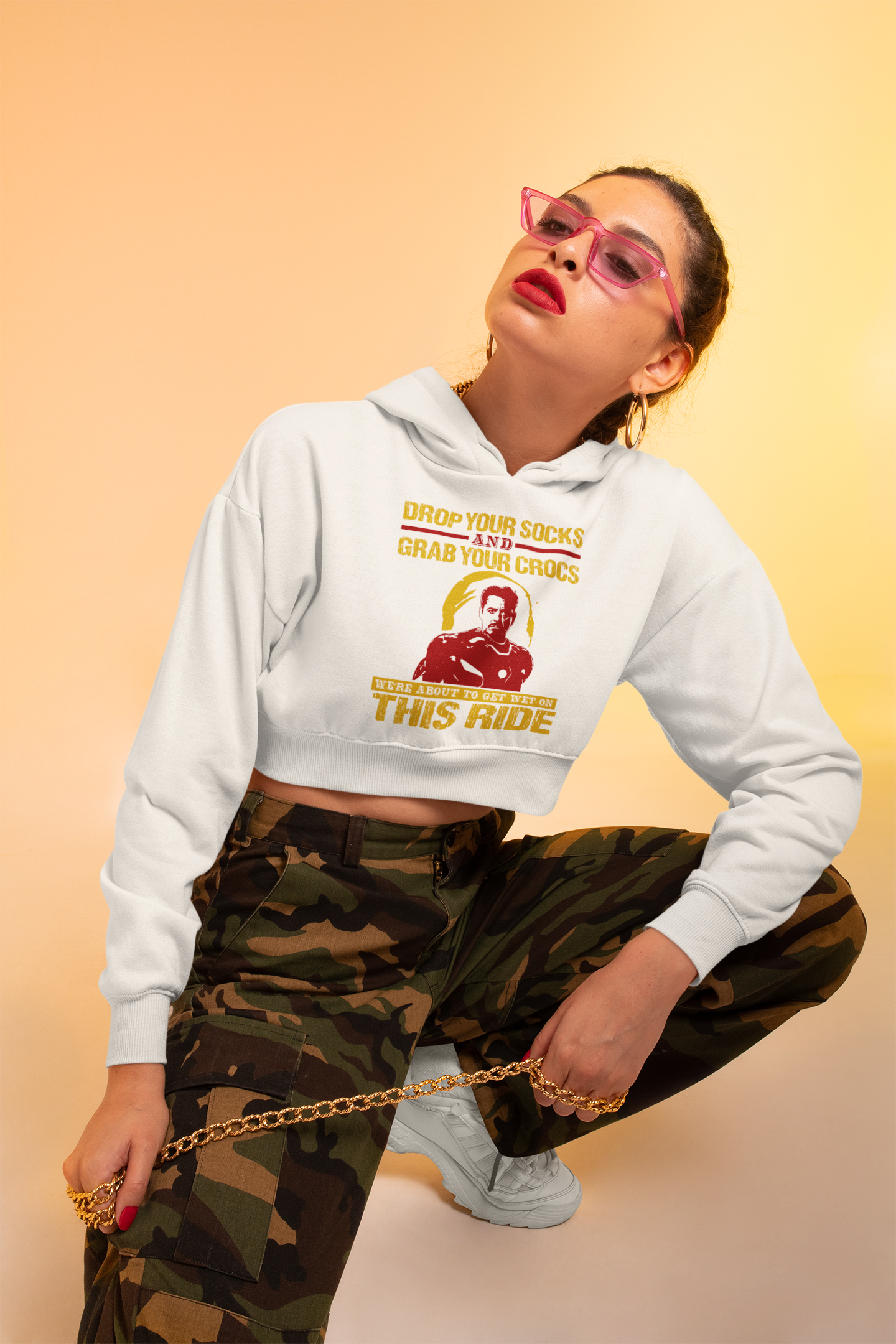 TNH - Women's Crop Hoodies - Iron Man - Ride