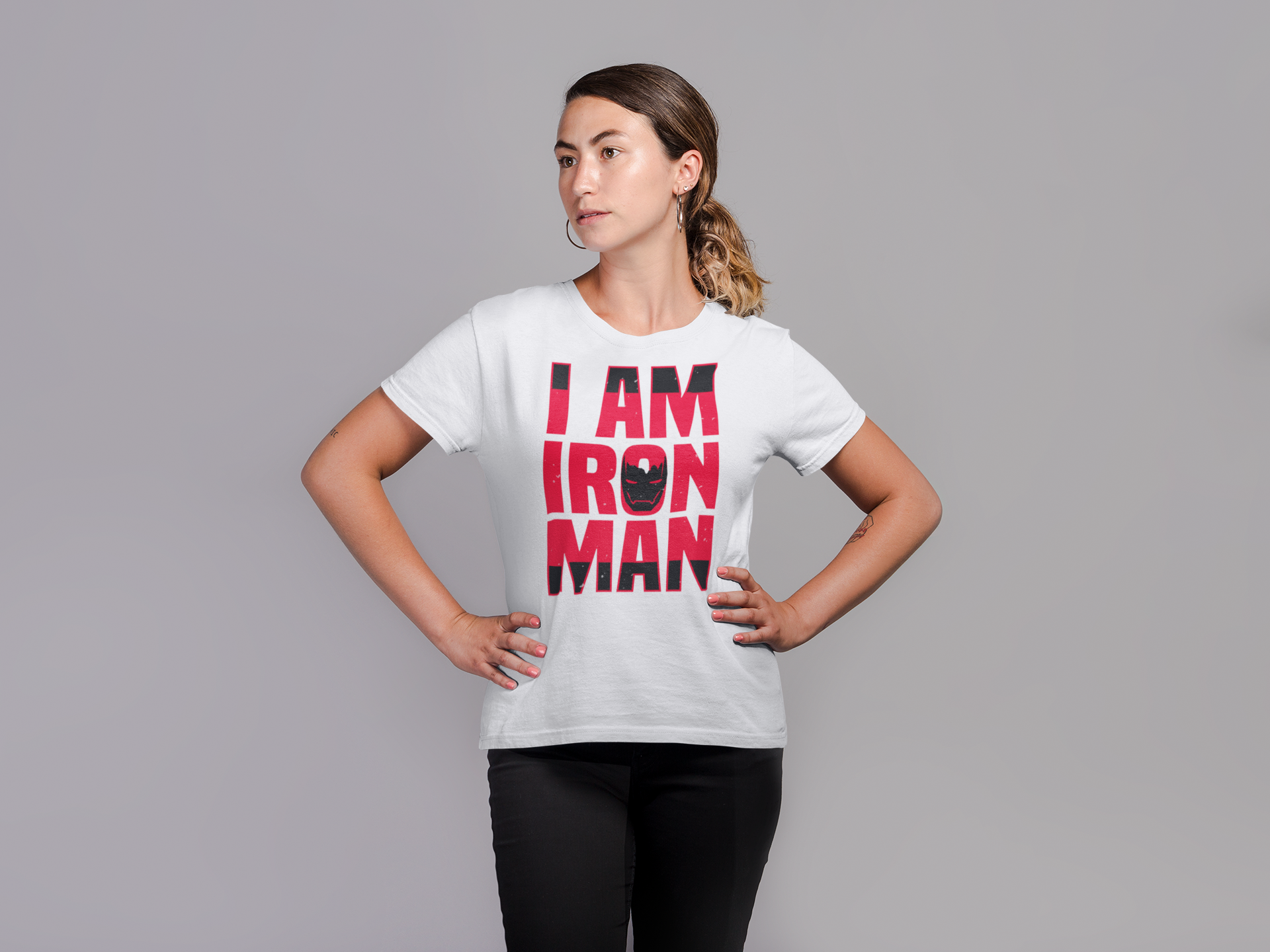 TNH - Women's Round Neck Tshirt - I AM IRONMAN