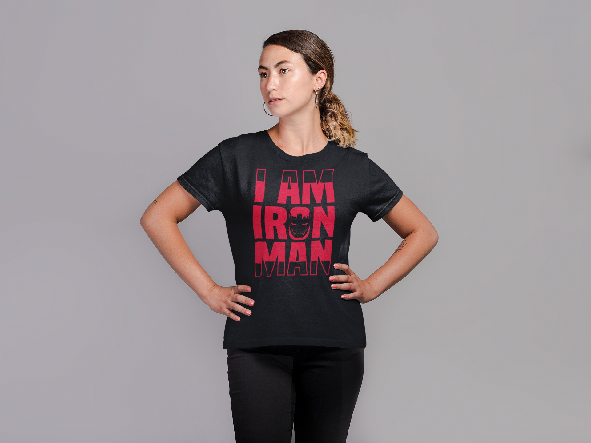 TNH - Women's Round Neck Tshirt - I AM IRONMAN