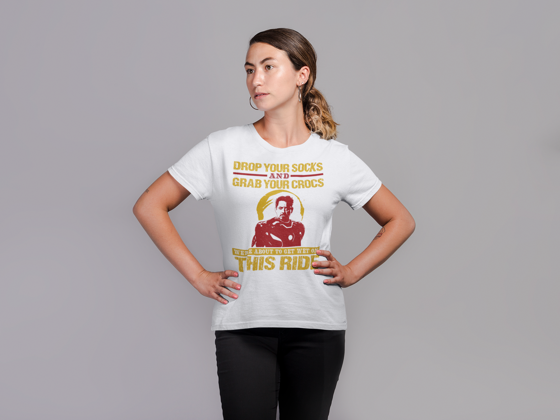 TNH - Women's Round Neck Tshirt - Iron Man - Ride