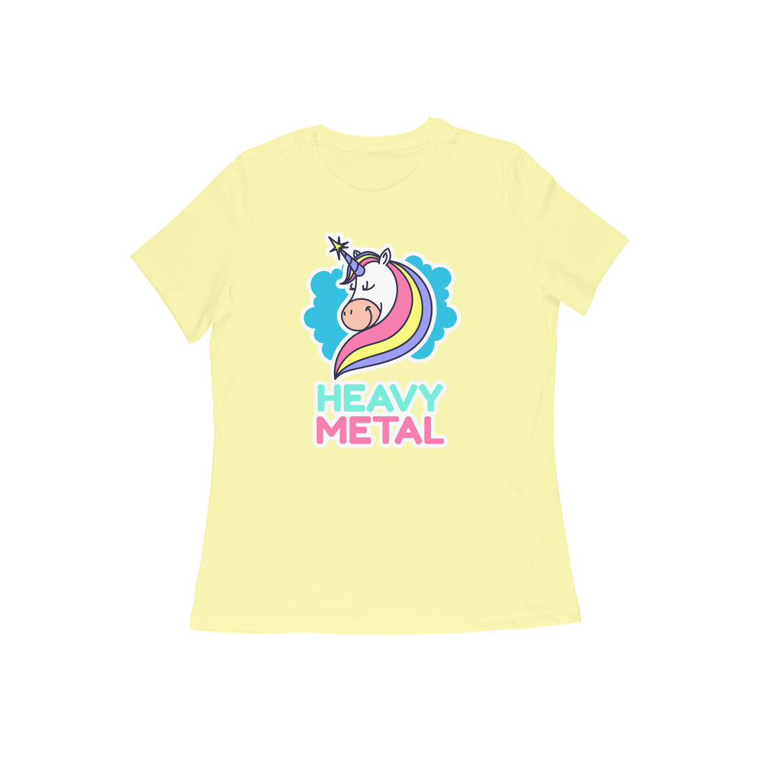 TNH - Women's Round Neck Tshirt - Unicorn Heavy Metal
