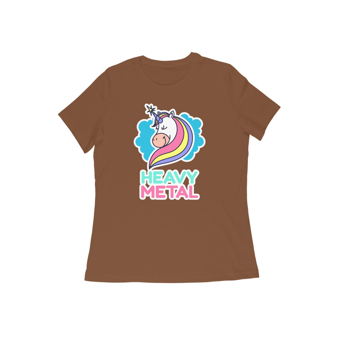 TNH - Women's Round Neck Tshirt - Unicorn Heavy Metal