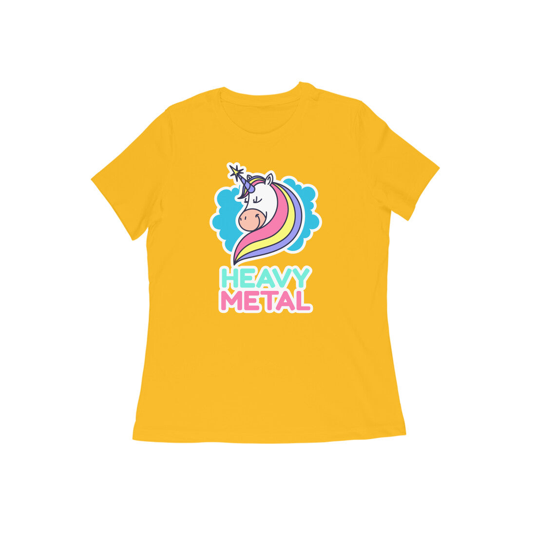 TNH - Women's Round Neck Tshirt - Unicorn Heavy Metal