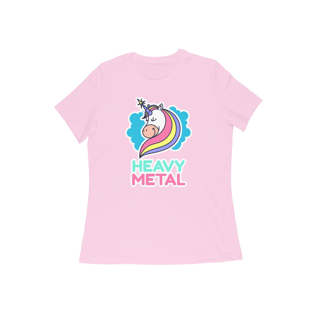 TNH - Women's Round Neck Tshirt - Unicorn Heavy Metal
