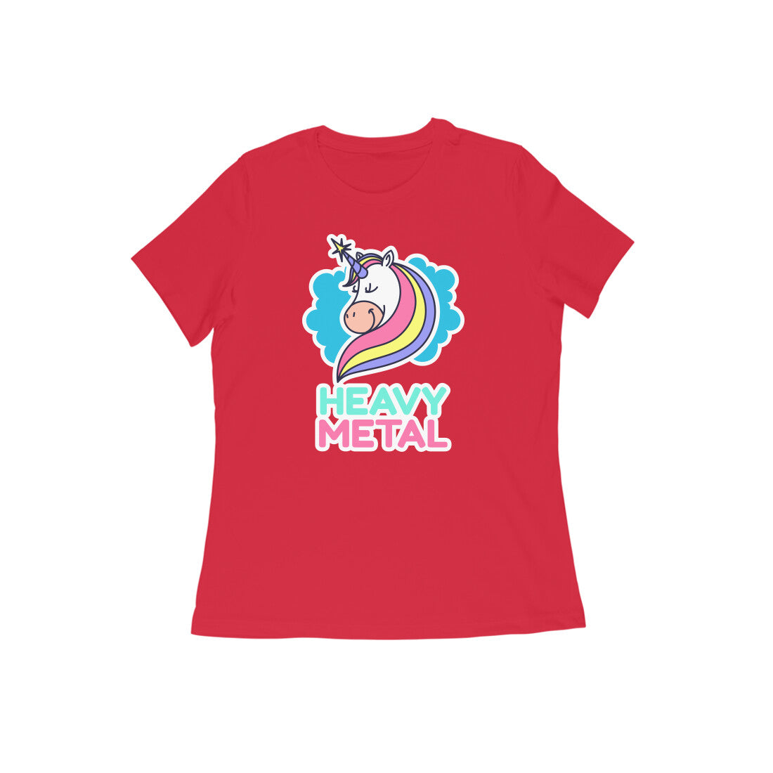 TNH - Women's Round Neck Tshirt - Unicorn Heavy Metal