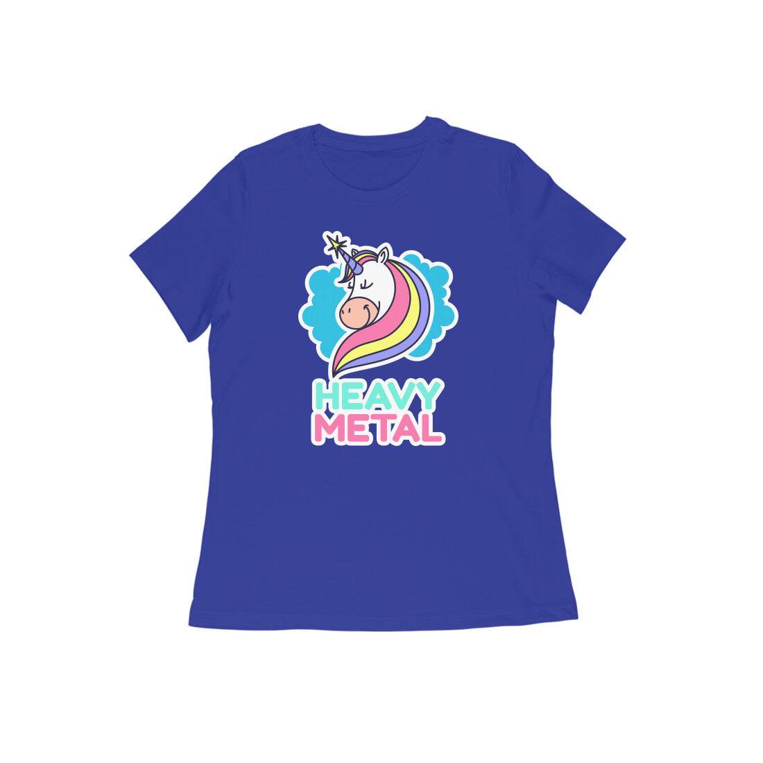 TNH - Women's Round Neck Tshirt - Unicorn Heavy Metal