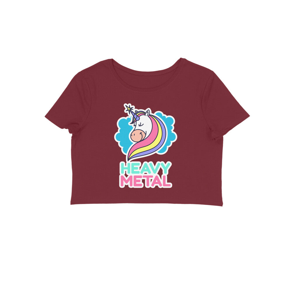 TNH - Women's Crop Top Unicorn Heavy Metal