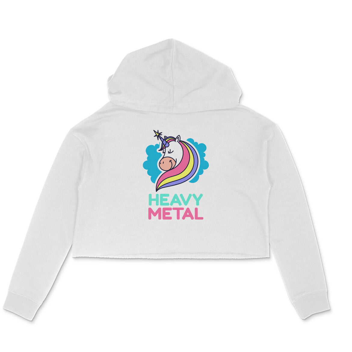 TNH - Women's Crop Hoodie - Unicorn Heavy Metal