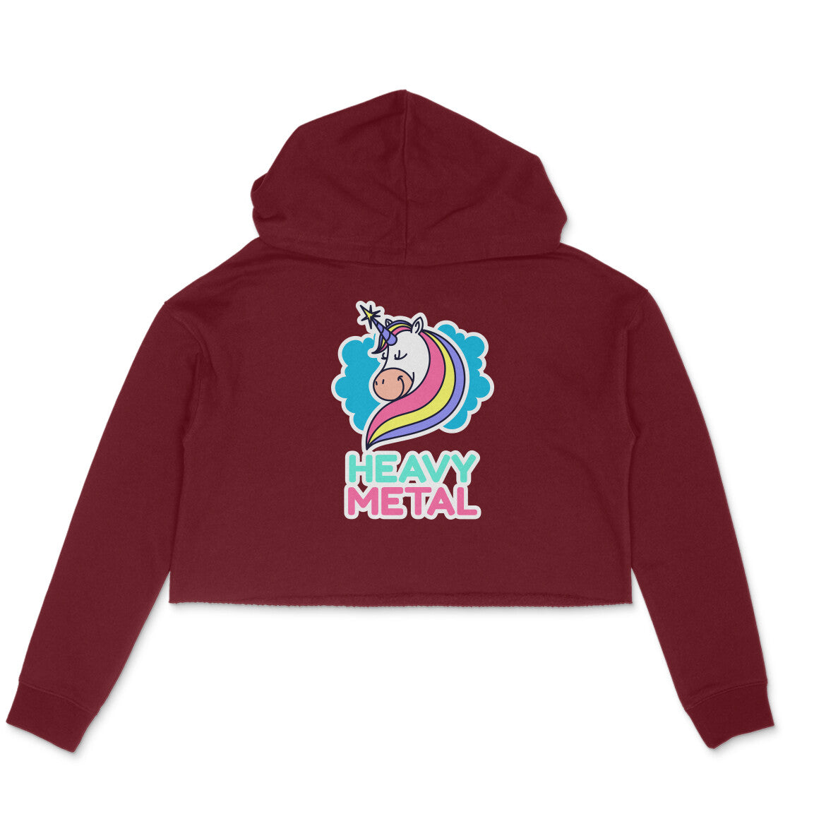 TNH - Women's Crop Hoodie - Unicorn Heavy Metal
