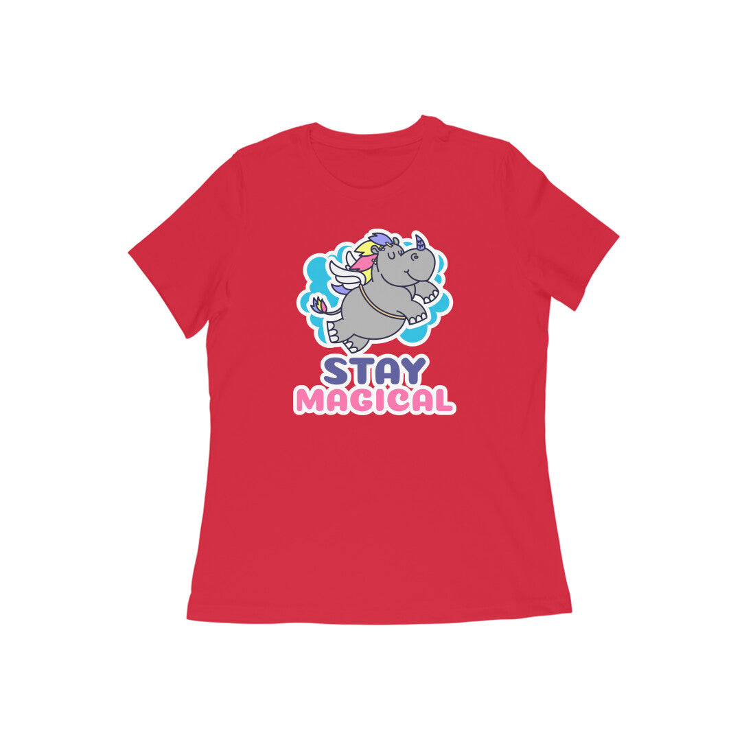 TNH - Women's Round Neck Tshirt - Rhinocorn Stay Magical