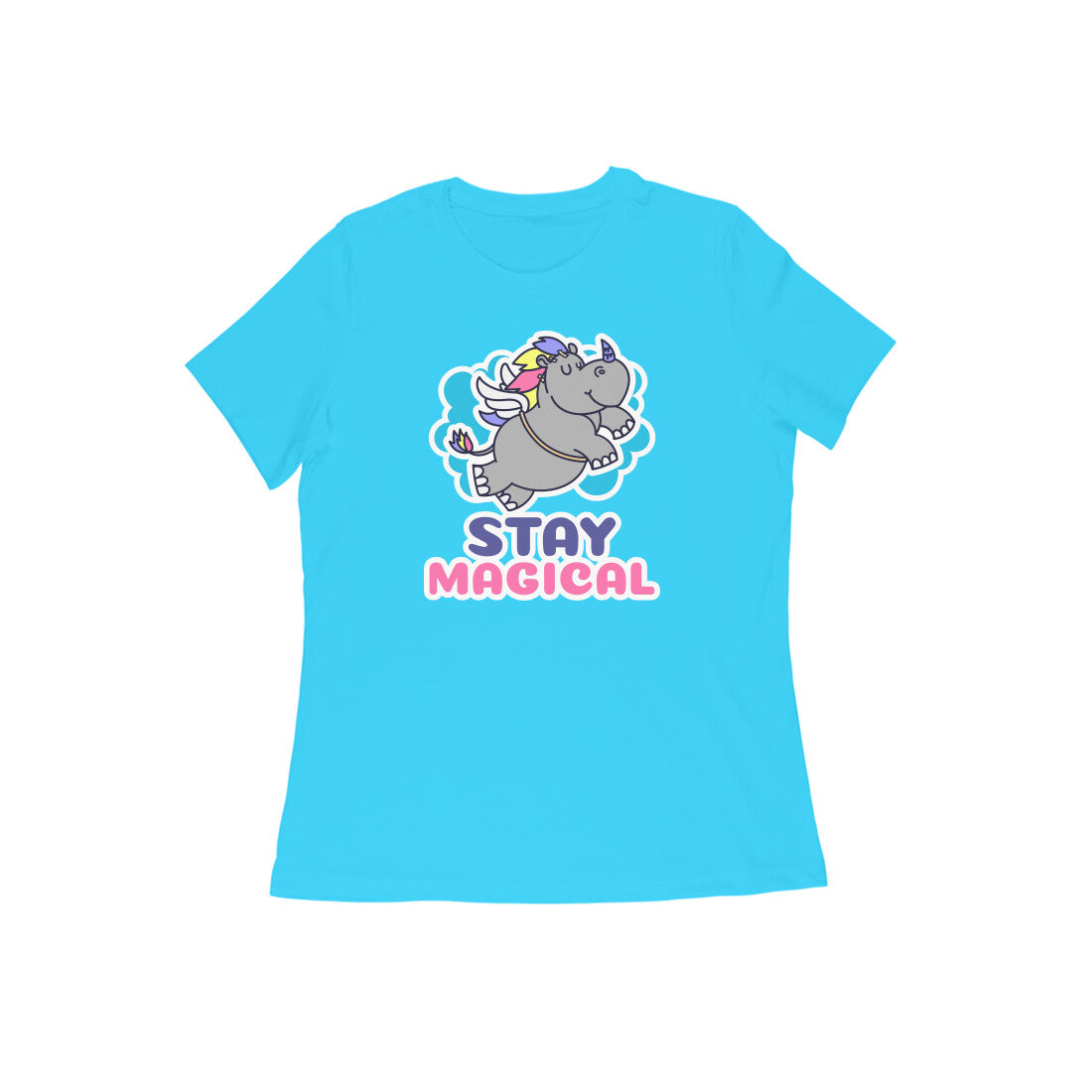 TNH - Women's Round Neck Tshirt - Rhinocorn Stay Magical
