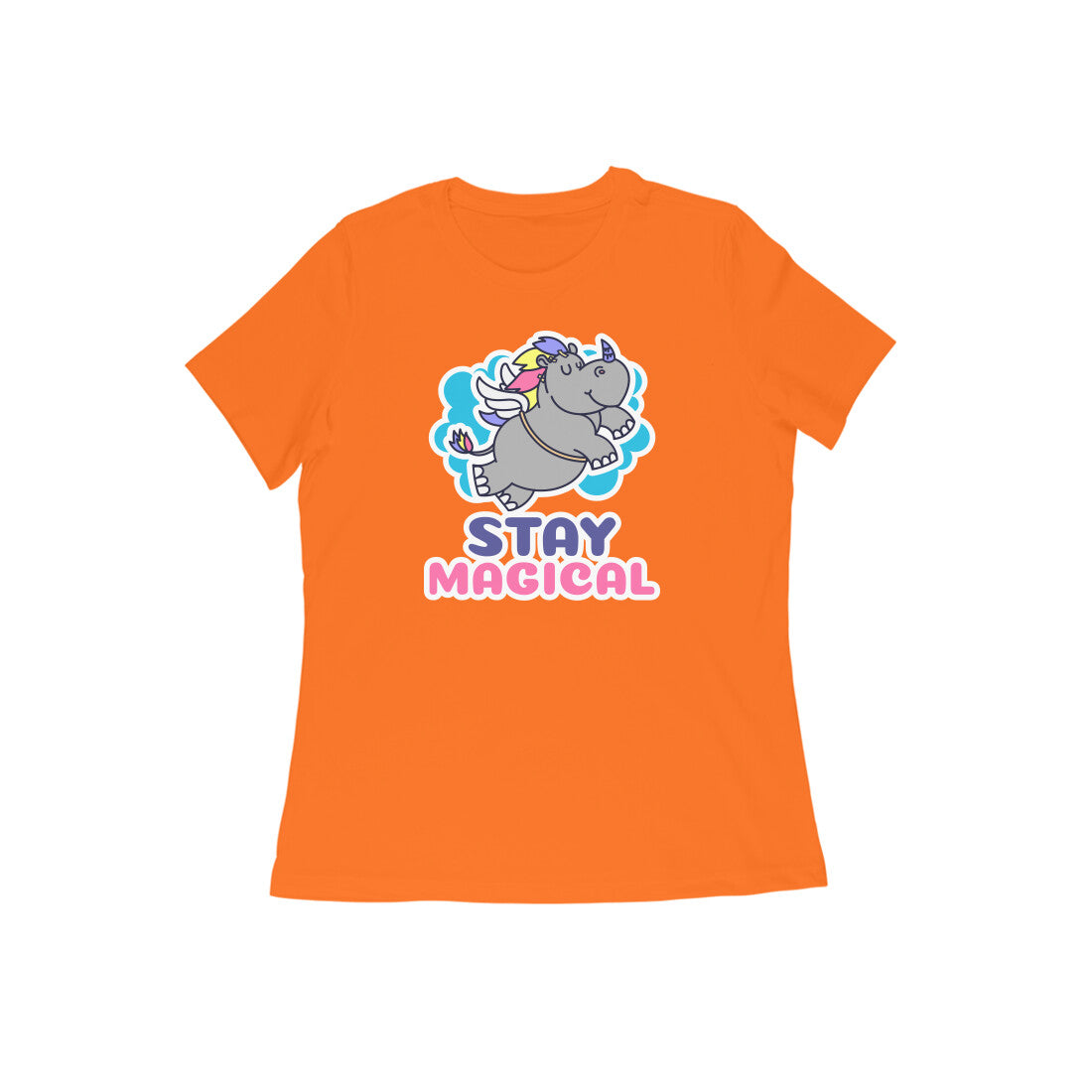 TNH - Women's Round Neck Tshirt - Rhinocorn Stay Magical