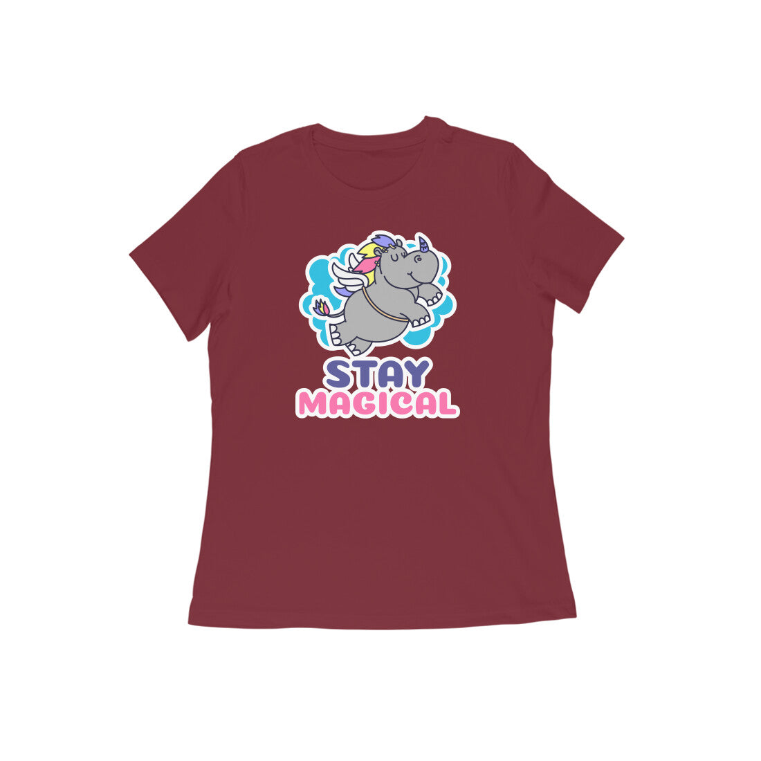 TNH - Women's Round Neck Tshirt - Rhinocorn Stay Magical