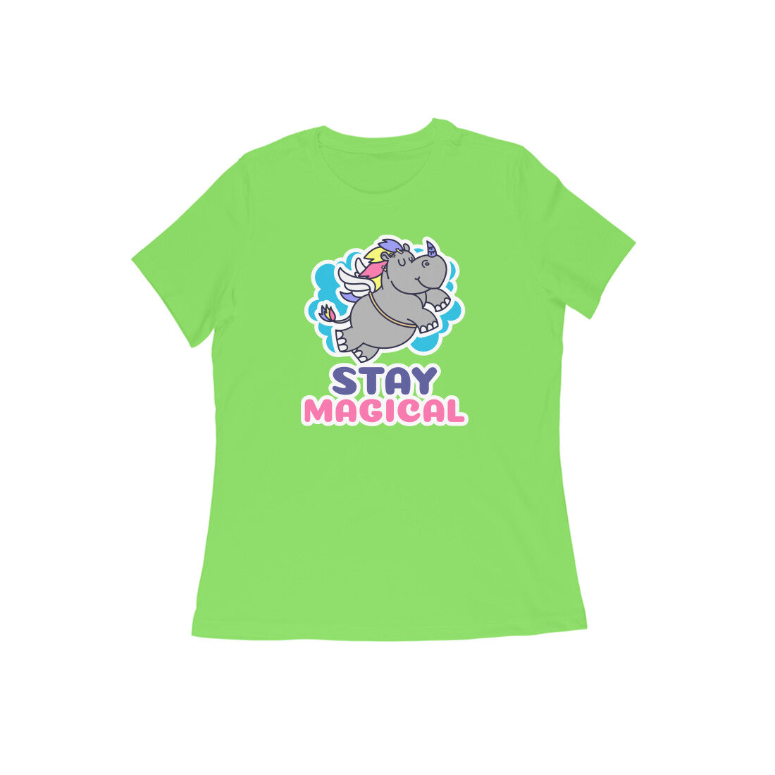 TNH - Women's Round Neck Tshirt - Rhinocorn Stay Magical