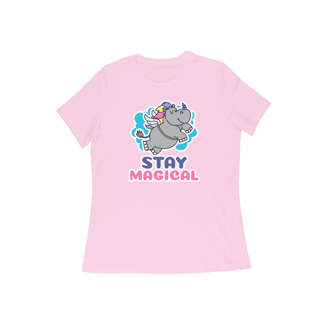 TNH - Women's Round Neck Tshirt - Rhinocorn Stay Magical