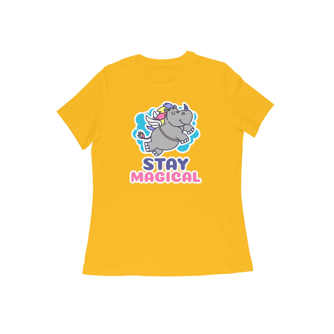 TNH - Women's Round Neck Tshirt - Rhinocorn Stay Magical