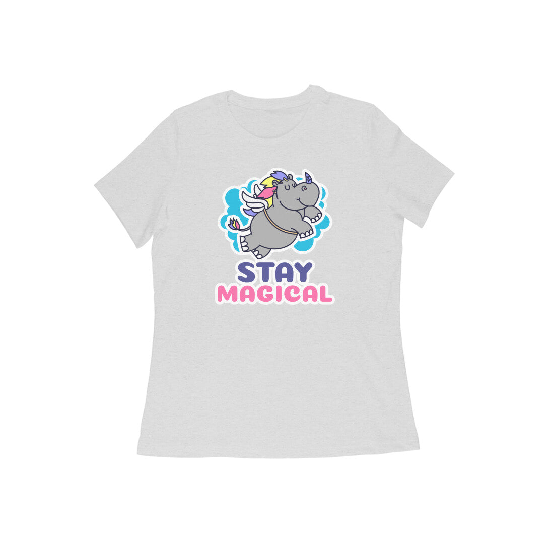TNH - Women's Round Neck Tshirt - Rhinocorn Stay Magical