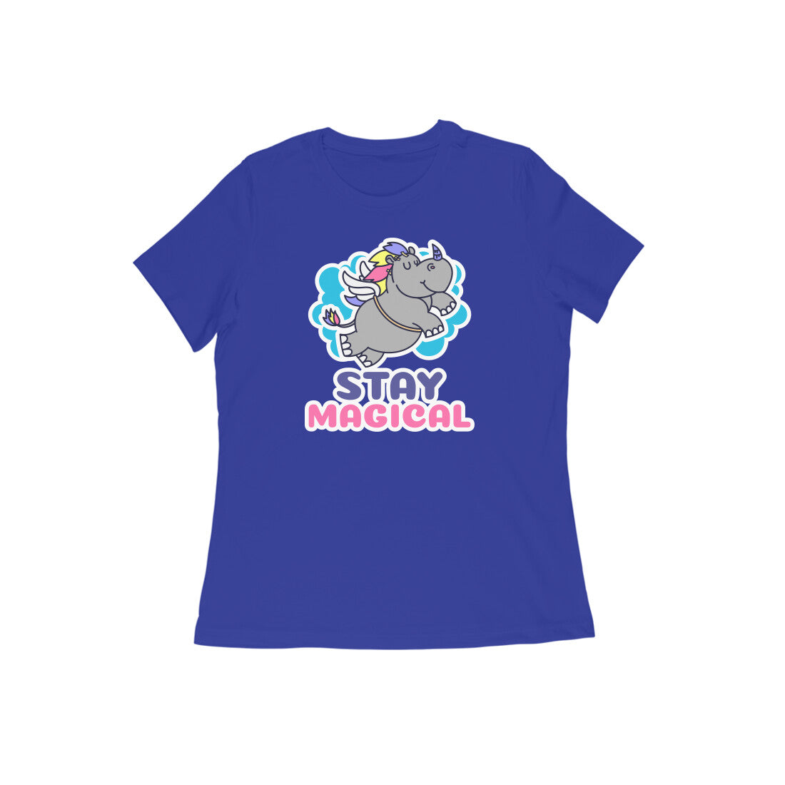 TNH - Women's Round Neck Tshirt - Rhinocorn Stay Magical