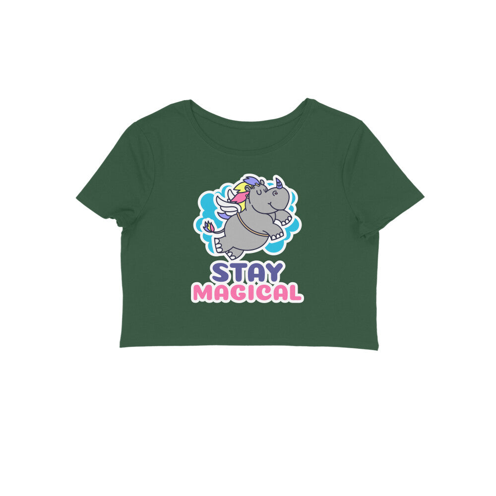 TNH - Women's Crop Top - Rhinocorn Stay Magical
