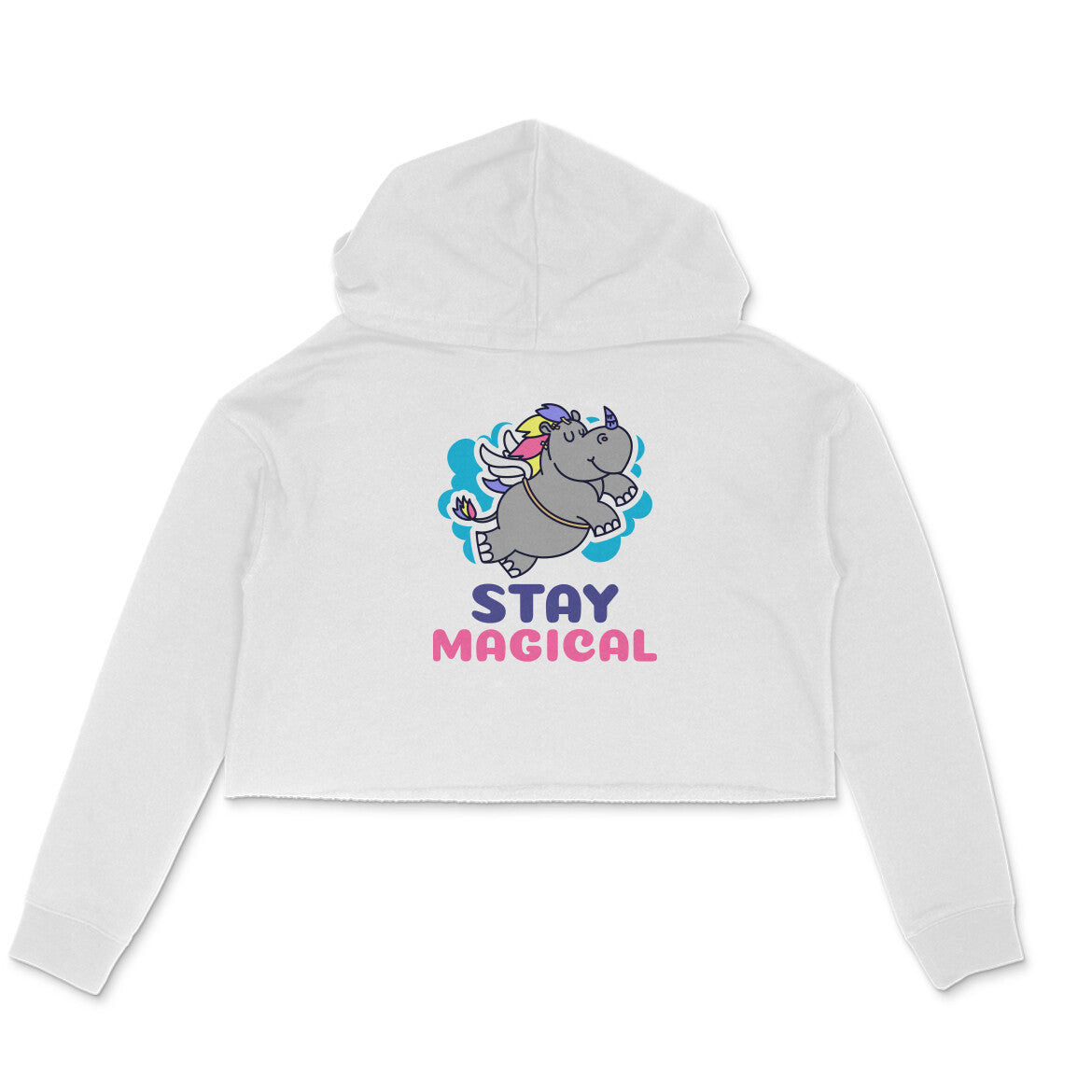 TNH - Women's Crop Hoodie - Rhinocorn Stay Magical