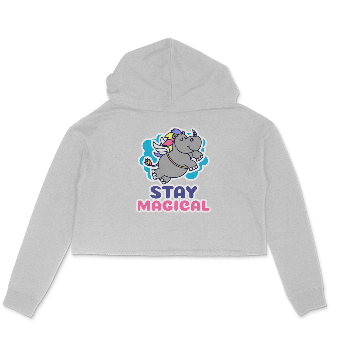 TNH - Women's Crop Hoodie - Rhinocorn Stay Magical
