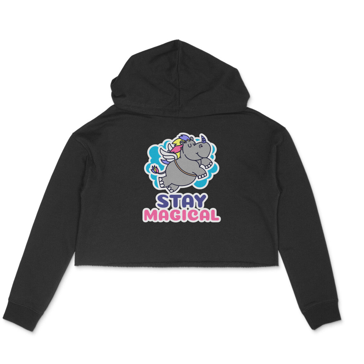 TNH - Women's Crop Hoodie - Rhinocorn Stay Magical