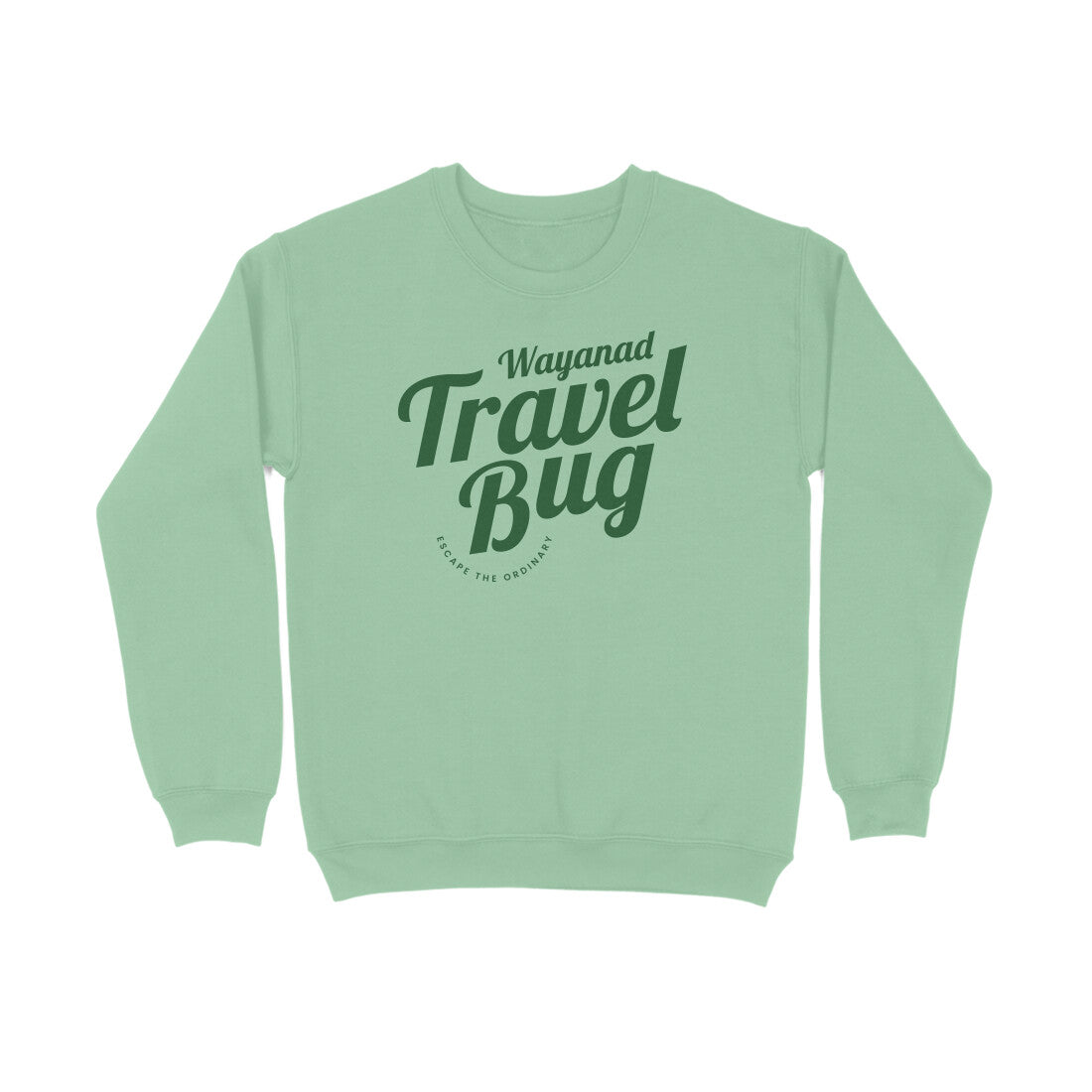Travel Bug Sweat Shirt - Green Logo (Front Only)