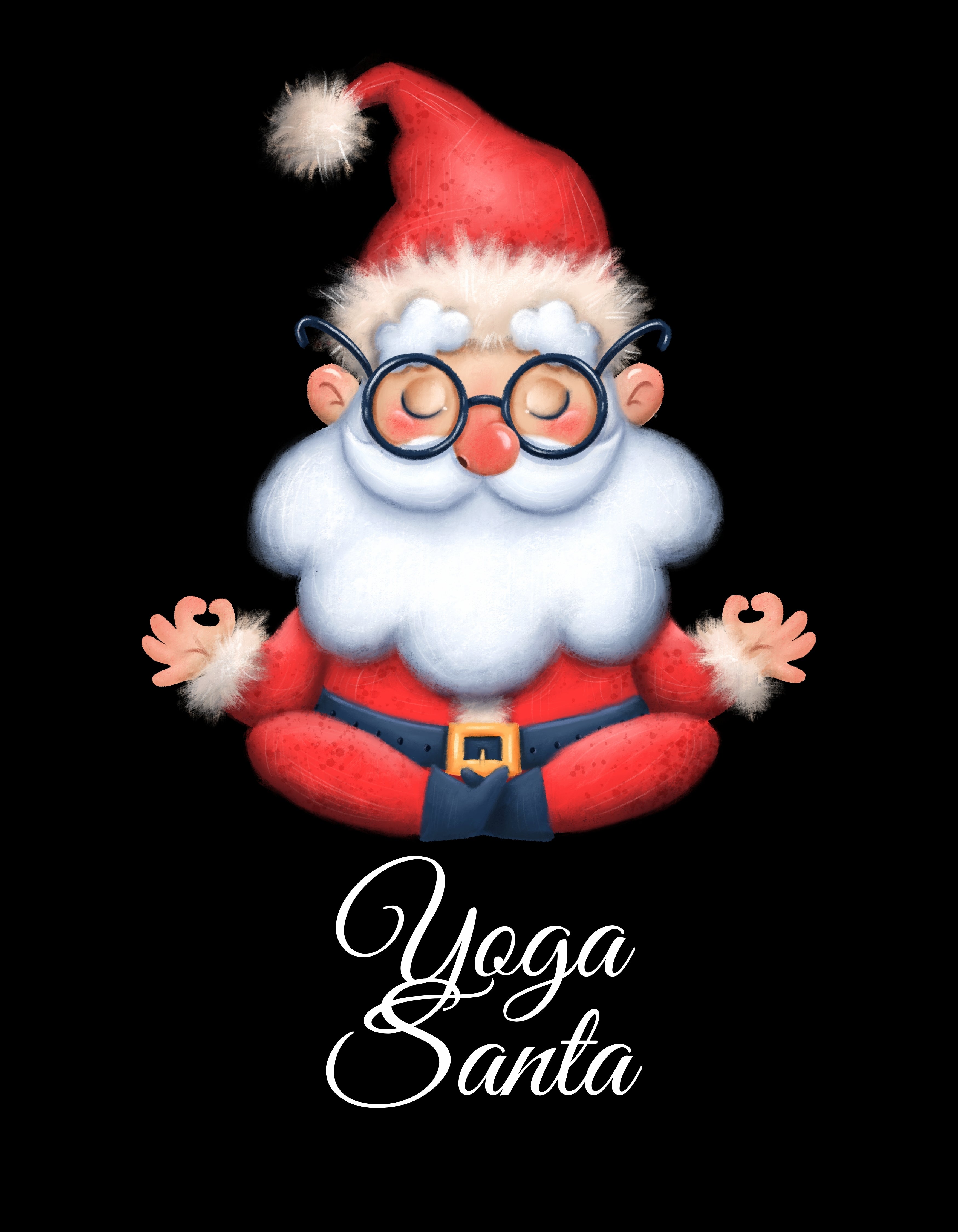 Yoga Santa - Unisex Black Hoodie