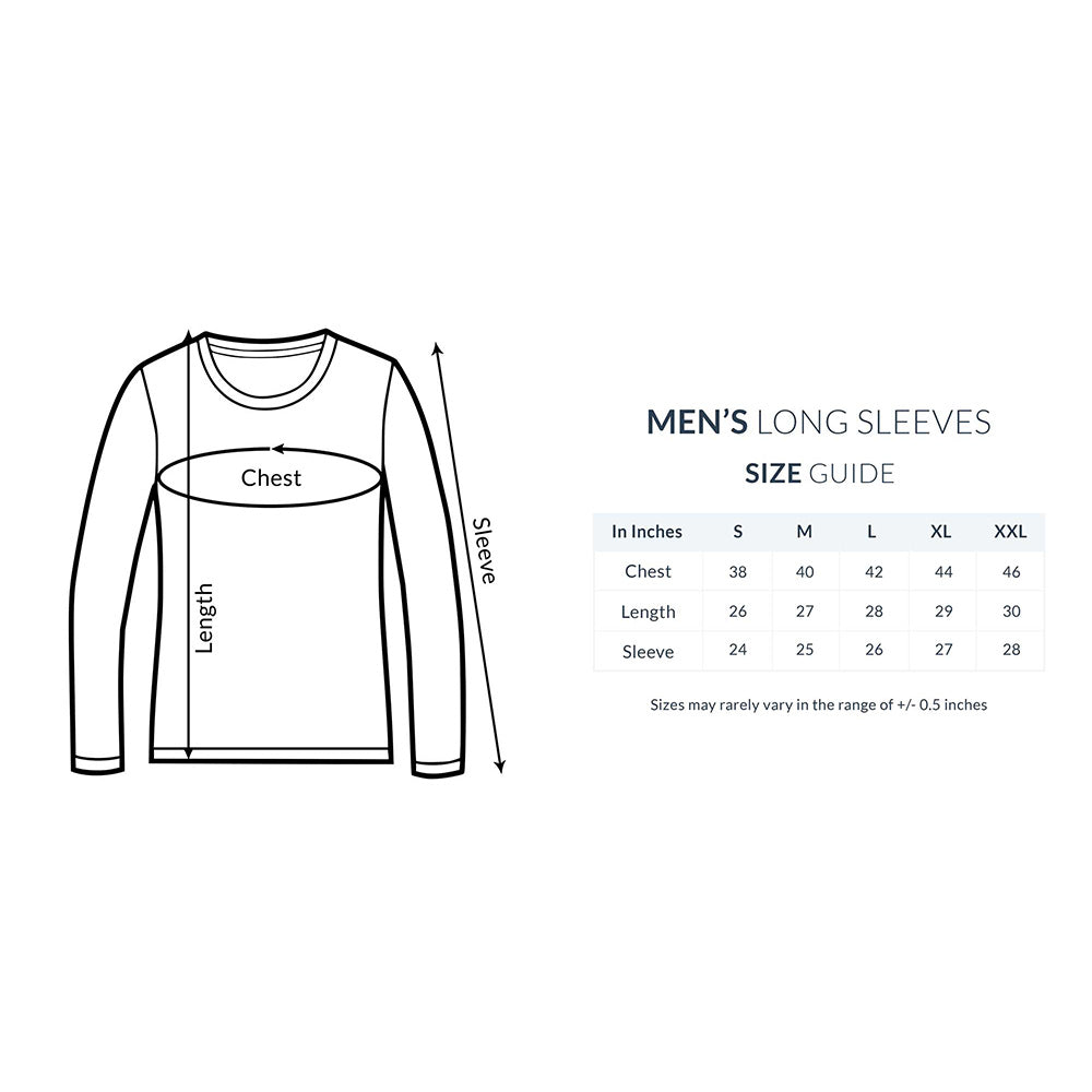 Men's Maroon Full Sleeve T-shirt