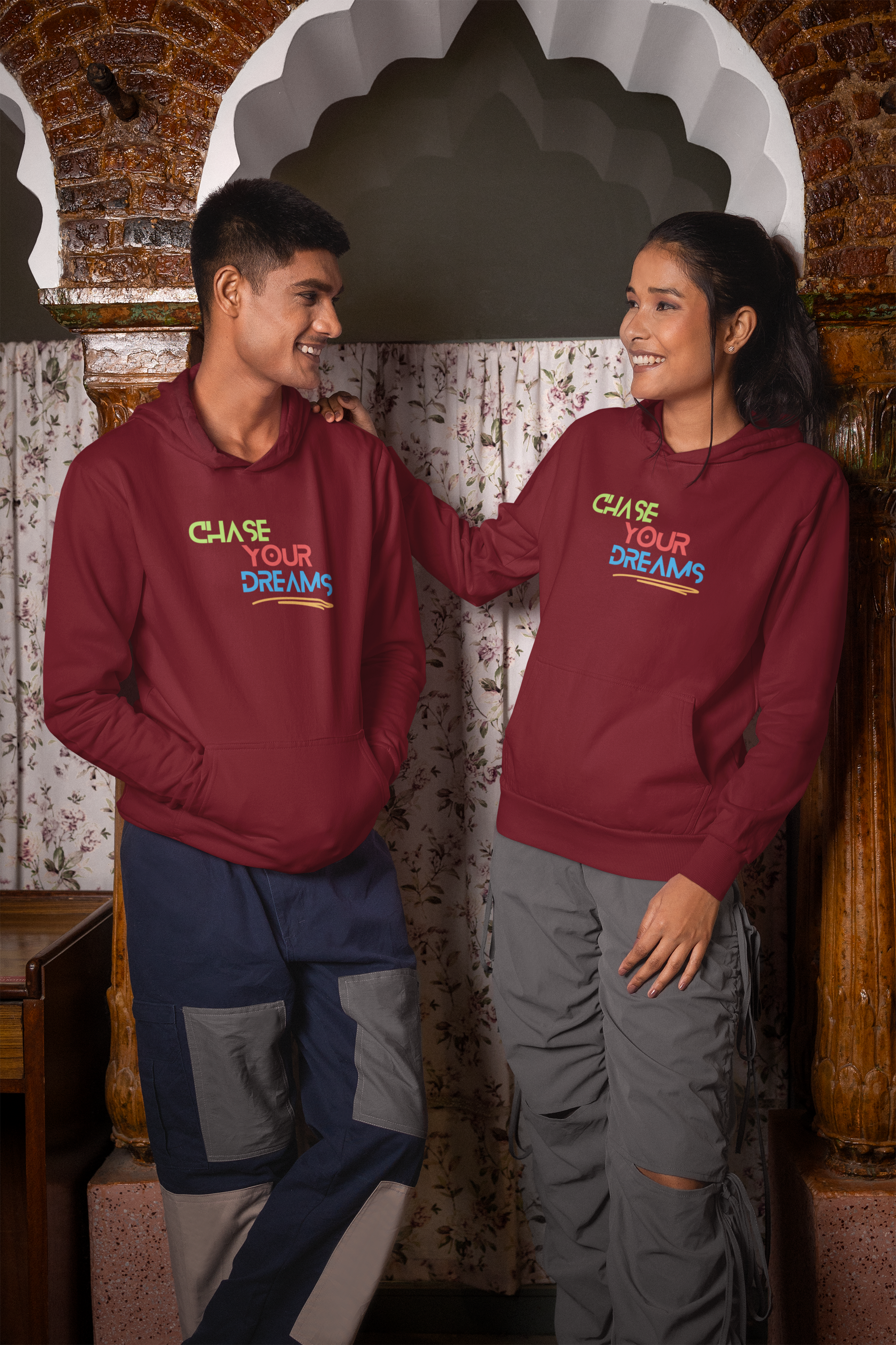 Chase your Dreams - Maroon Unisex Hoodies