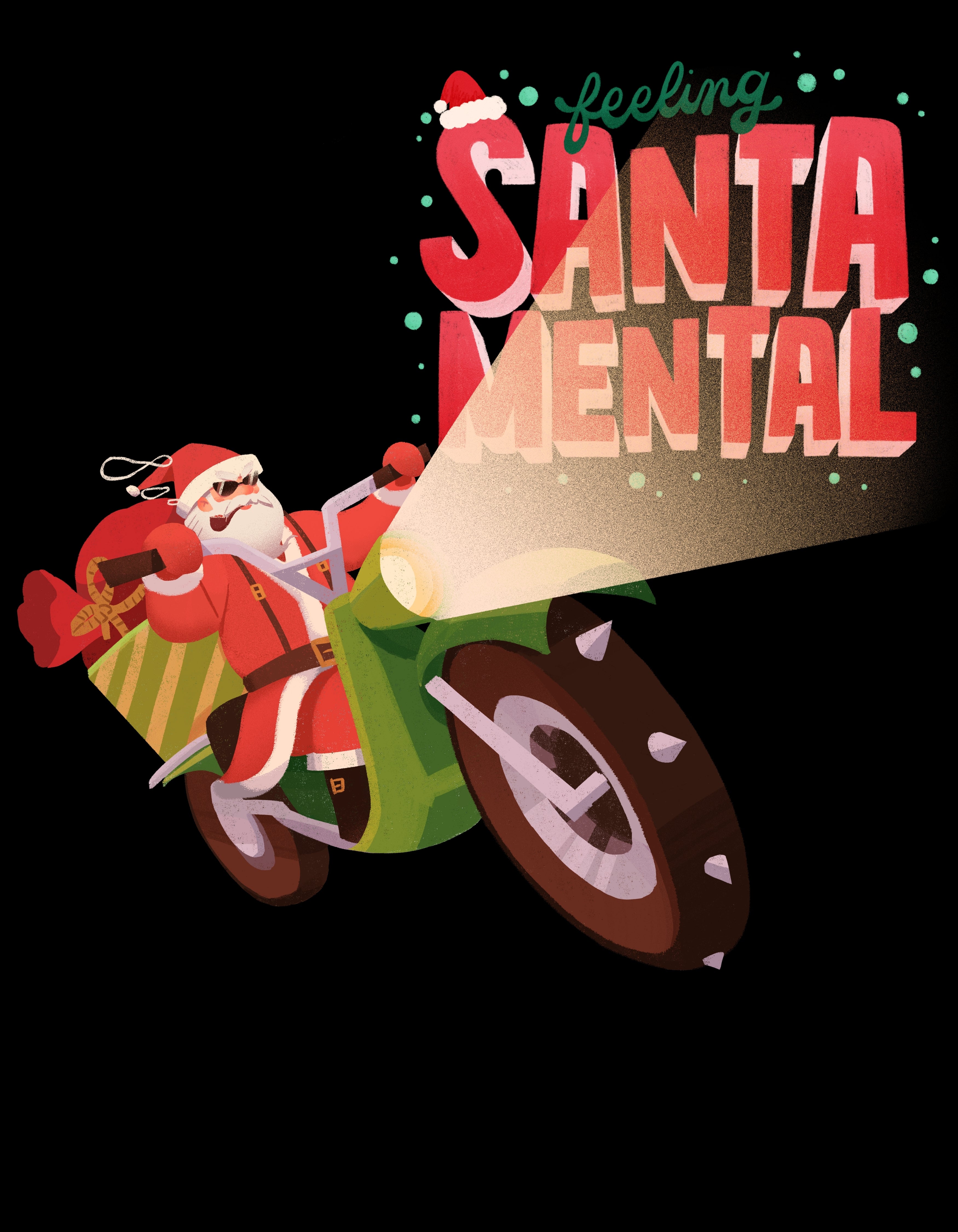 Santa Mental - Unisex Black Sweatshirt