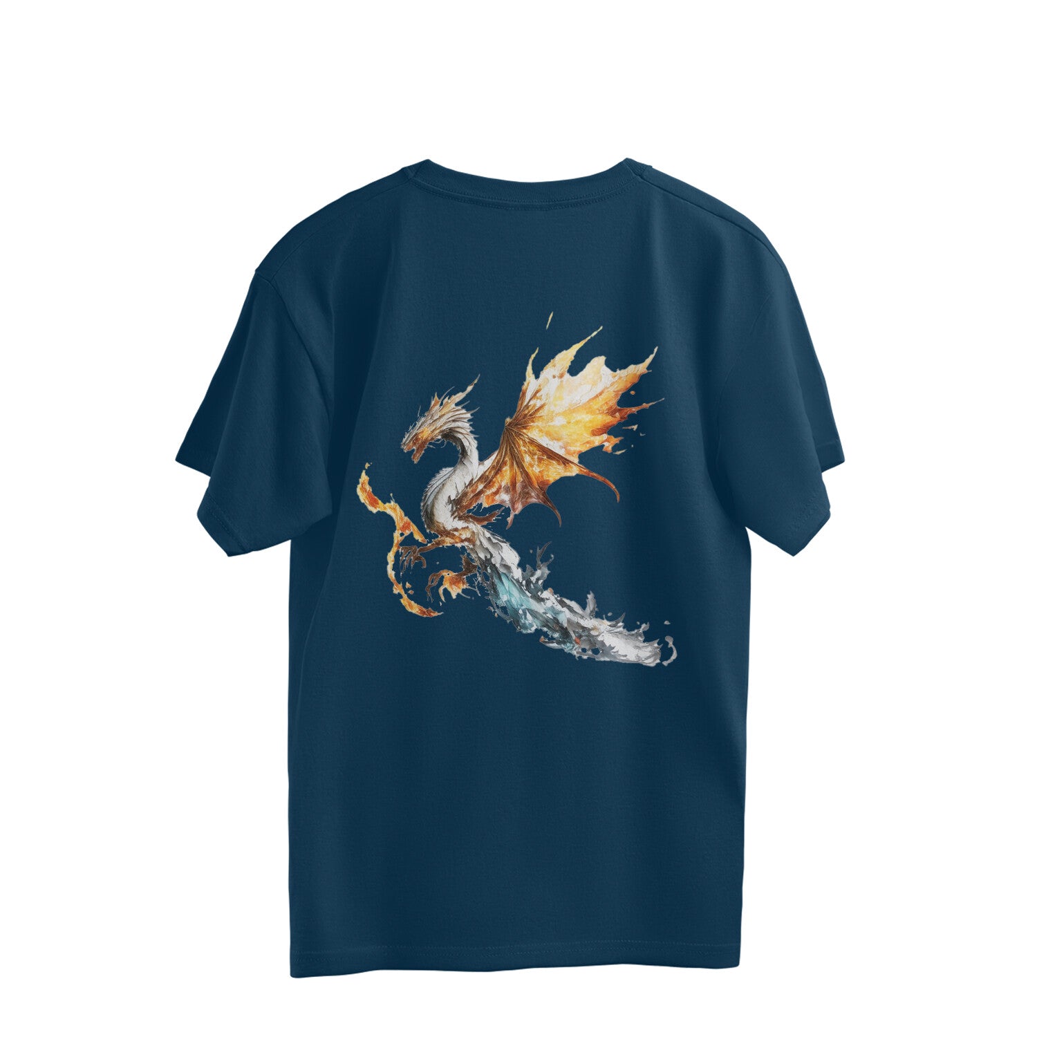 Fire Flying Dragon - Men's Over-Sized T-shirt (Back Print)