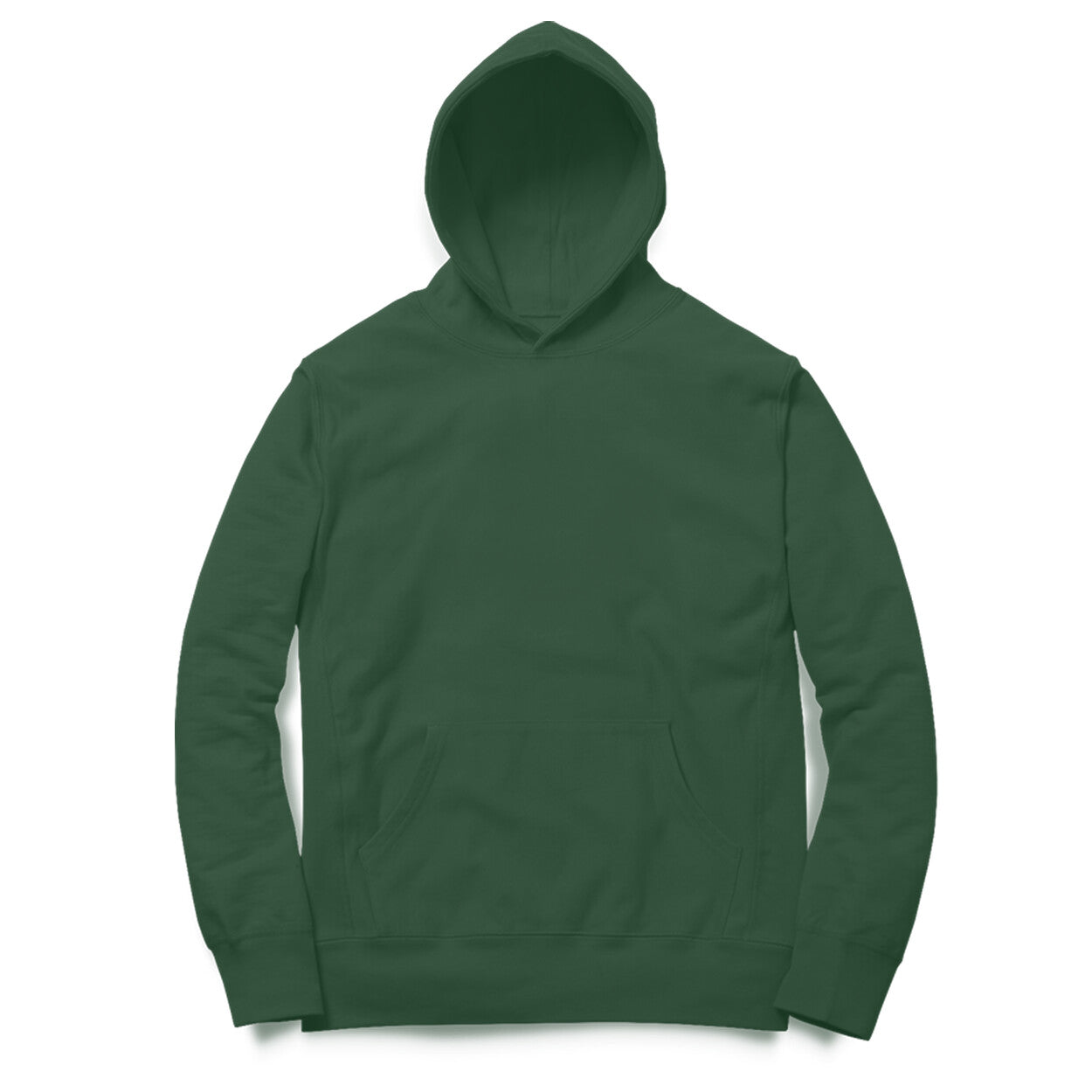 Unisex Olive Green Plain Hoodie