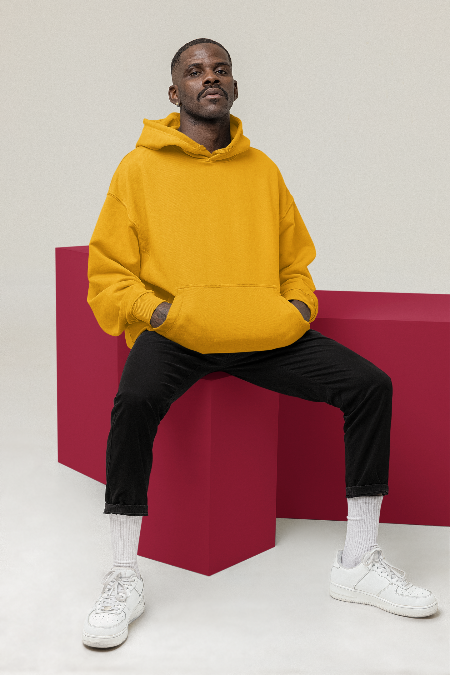 Unisex Golden Yellow Plain Hoodie