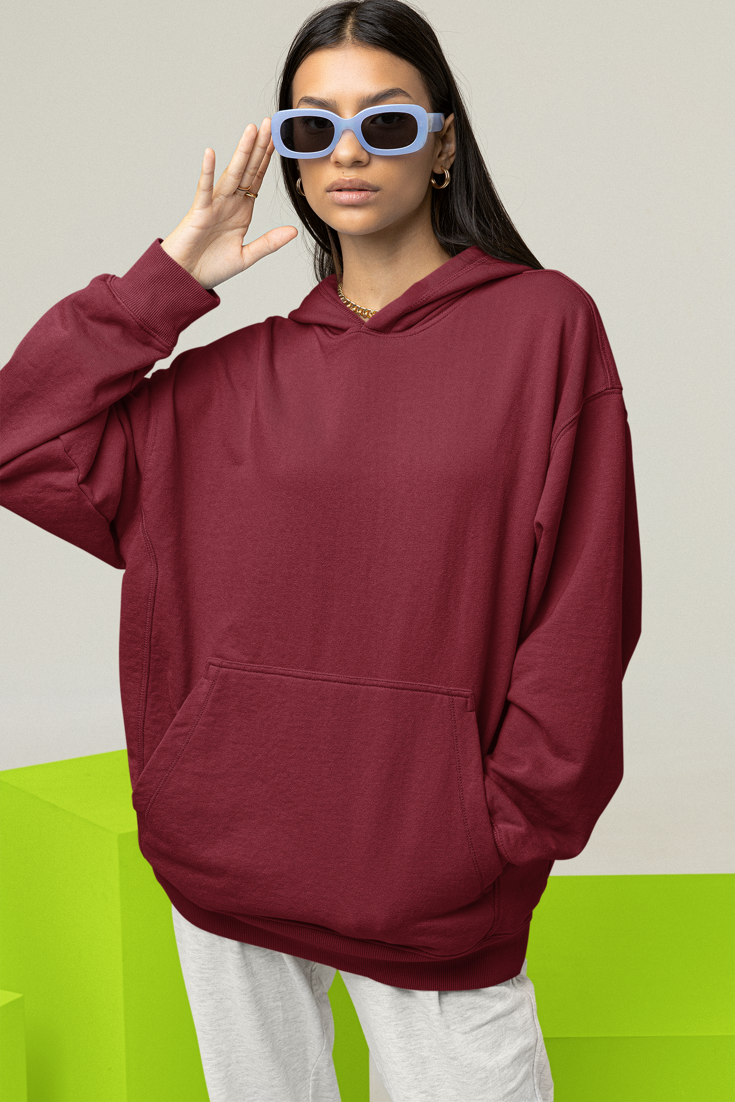 Maroon 2025 oversized hoodie