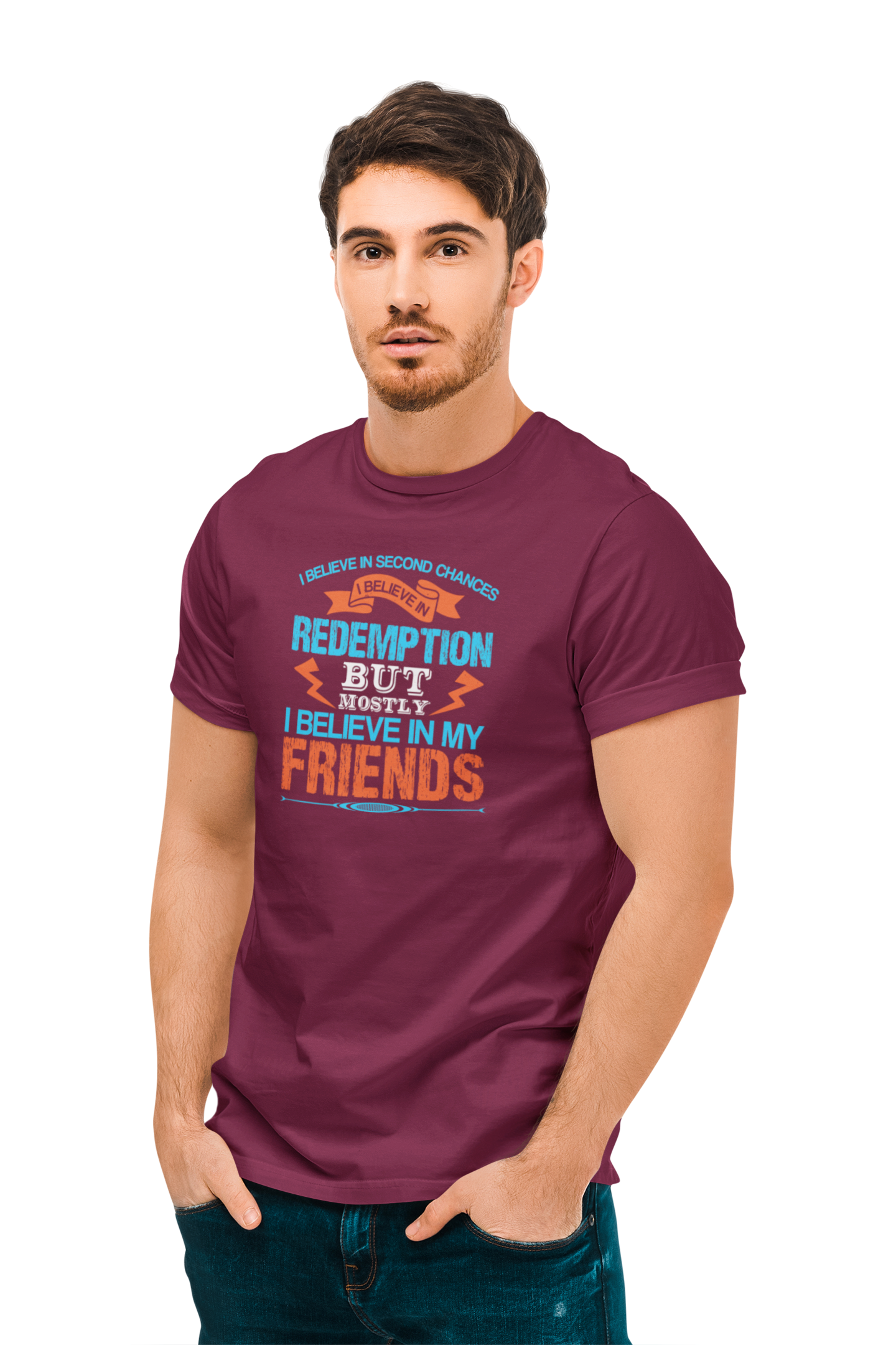 TNH - Men's Round Neck Tshirt - Believe in my Friends