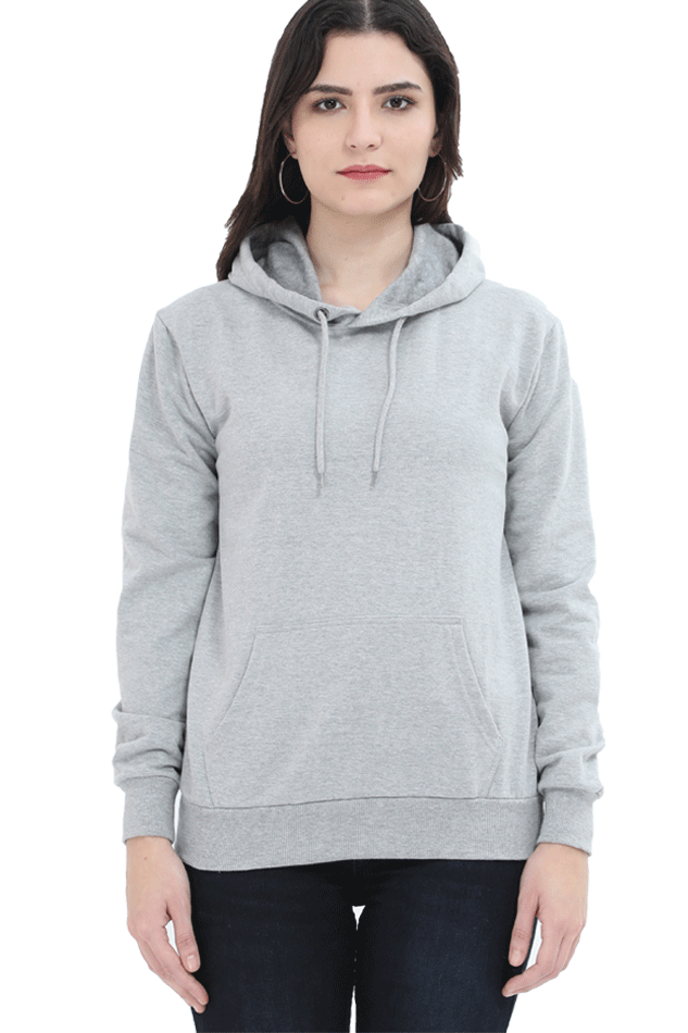 Women's Melange Grey Hooded SweatShirt
