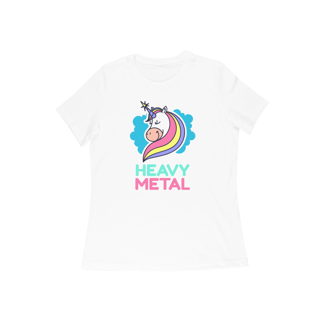 TNH - Women's Round Neck Tshirt - ﻿Unicorn Heavy Metal