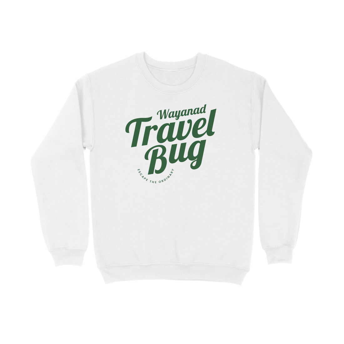 Travel Bug Sweat Shirt - Green Logo (Front Only)